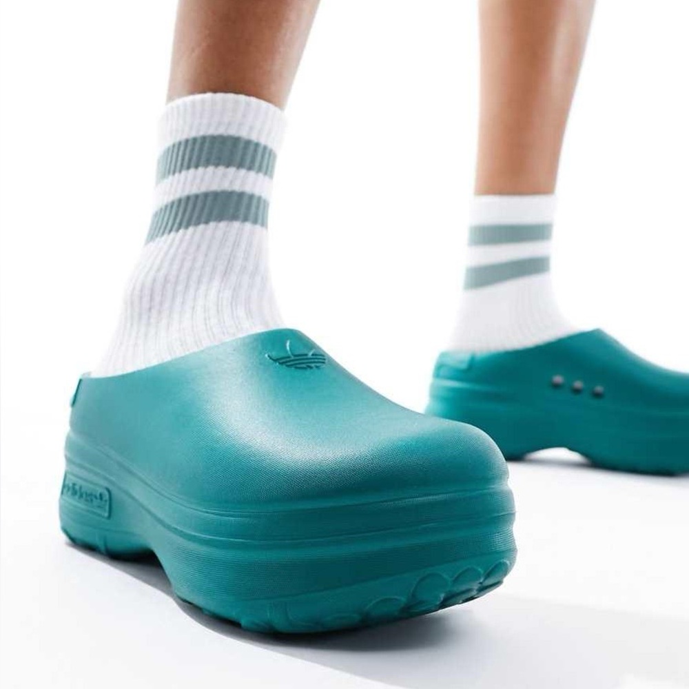adidas Original Adifom Stan Smith Chunky Mule Shoes Slip-On Clogs Flash Aqua W8